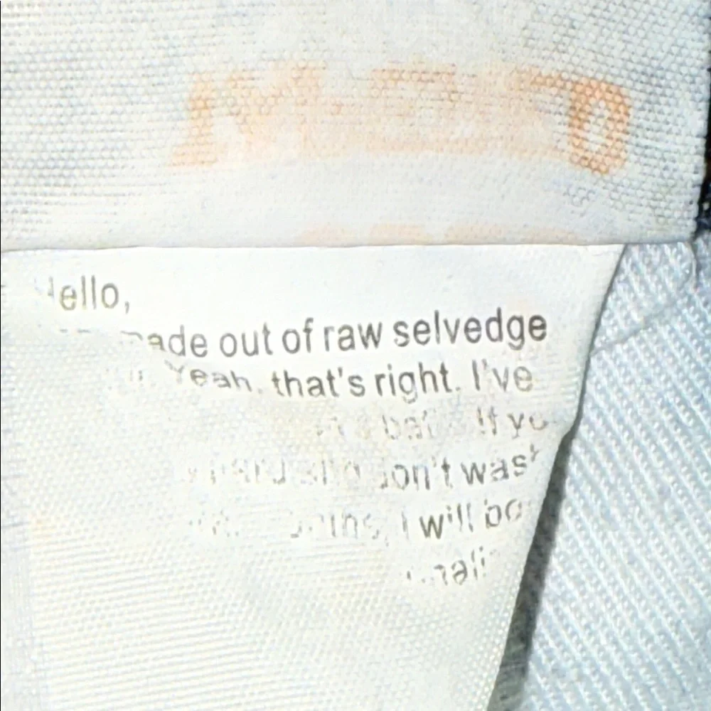 The Unbranded Brand Selvedge Raw Hem Denim Jeans Dark Wash Blue SZ 28